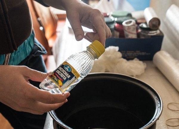 Приготовление уксусного раствора Уксусный раствор