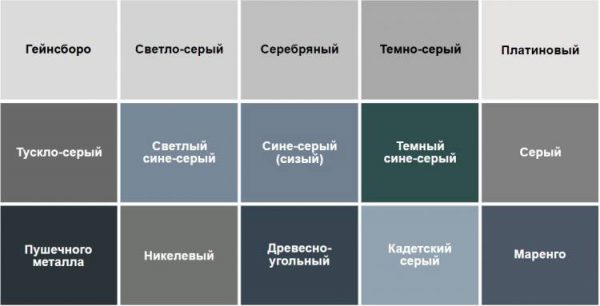 Оттенки серого цвета