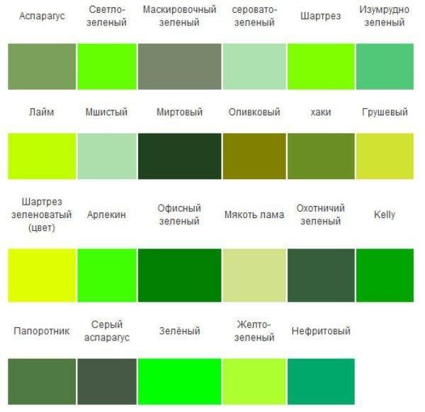 Зеленые оттенки
