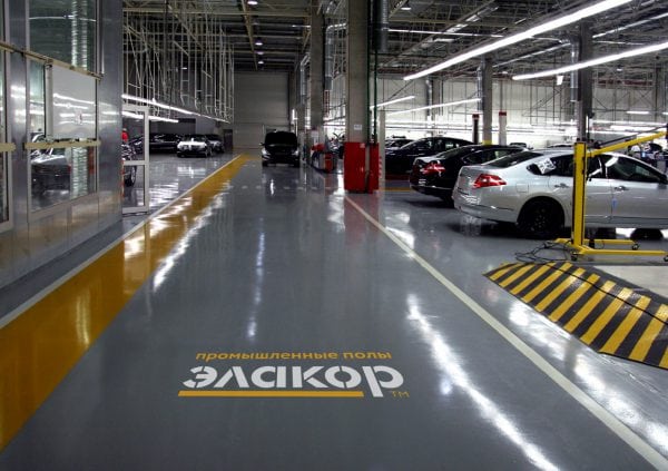 Пол в паркинге с покрытием из Элакор ЭД