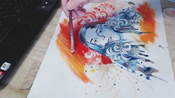 Гуашь часто используют с другими красками