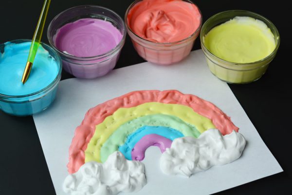 Изготовление пальчиковых красок из пены для бритья