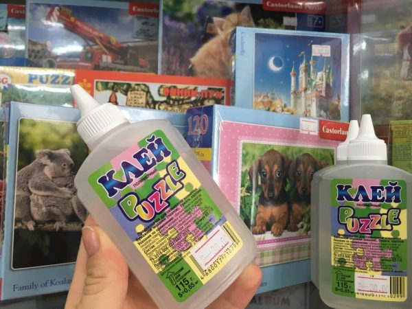 Прозрачный клей для пазлов