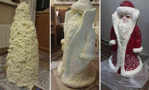 Дед Мороз из монтажной пены