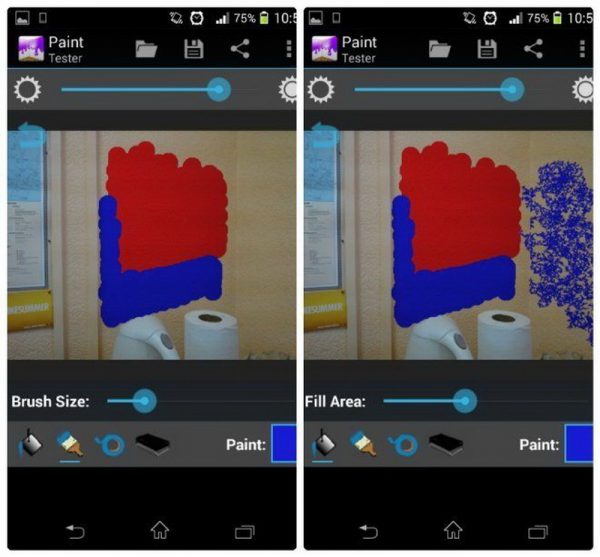 Использование цветового тестера для Андроид Paint Tester