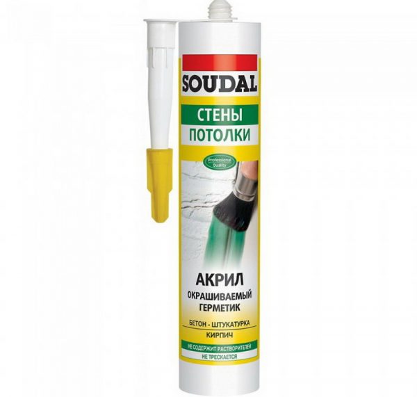 Окрашиваемый герметик Soudal для бетона и кирпича