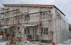 Штукатурка фасада зимой