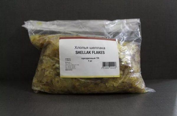 Шеллак очищенный в хлопьях