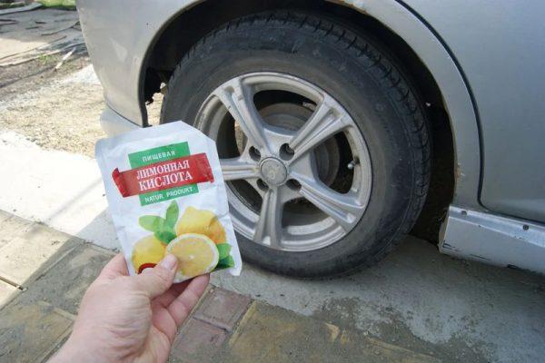 Чернение автошин лимонной кислотой