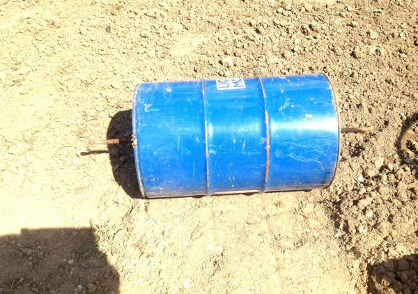 Барабан для газонного катка из бочки