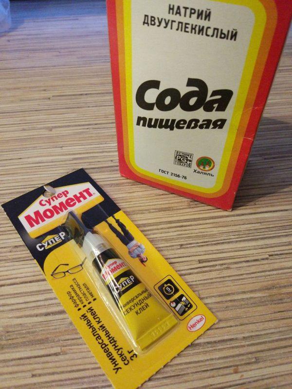 Сода и суперклей