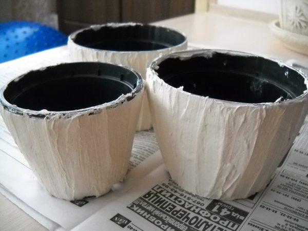 Горшки из строительной шпатлевки