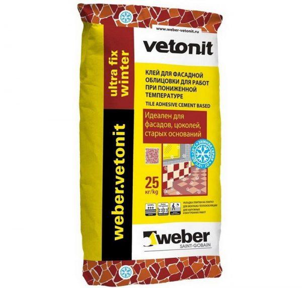 Клей для фасадной облицовки Weber Vetonit Ultra Fix Winter